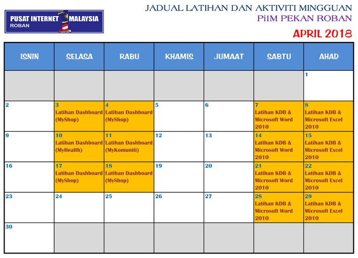 JADUAL APR18