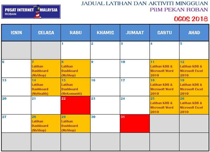 JADUAL AUG18