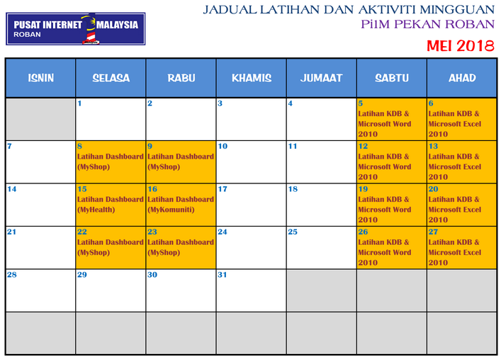 JADUAL MEI18