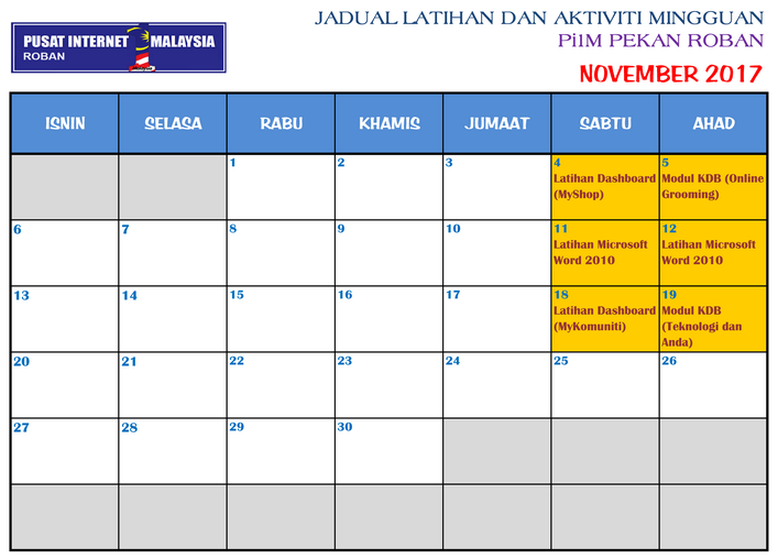 JADUAL NOV17